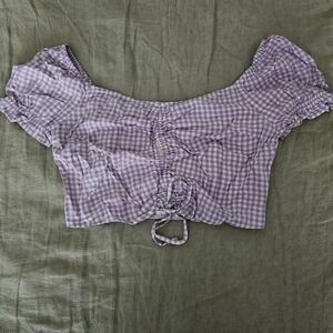 Hollister Lavender Gingham Blouse